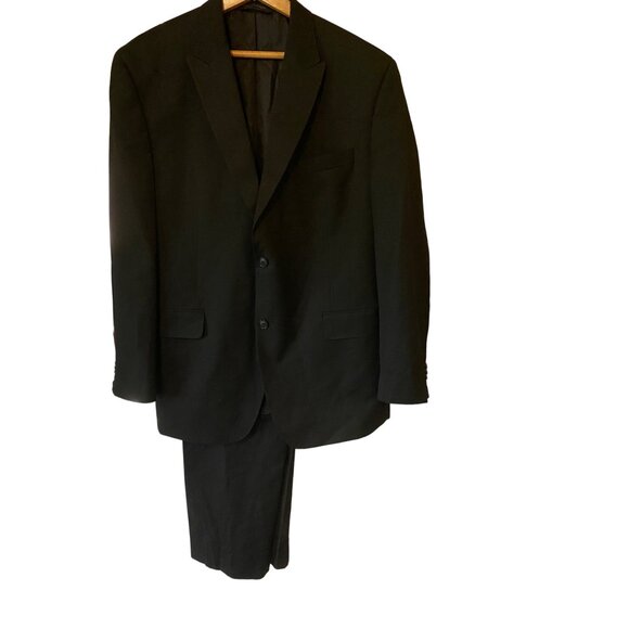 Men's Sean John Black Two Piece Suit Set Coat 44/ Pants 34